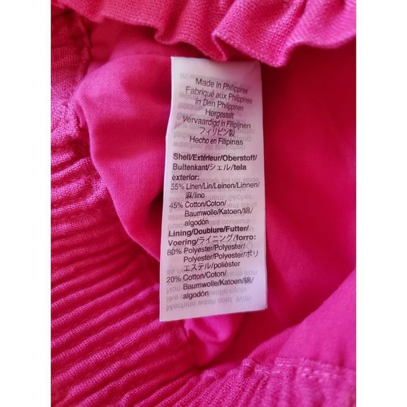 J Crew Mini Linen Skirt SZ 00 Scalloped Hem Elastic Waist Short NWT - Picture 5 of 7